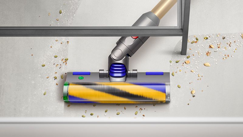 Laser Slim Fluffy floor nozzle makes dust particles visible